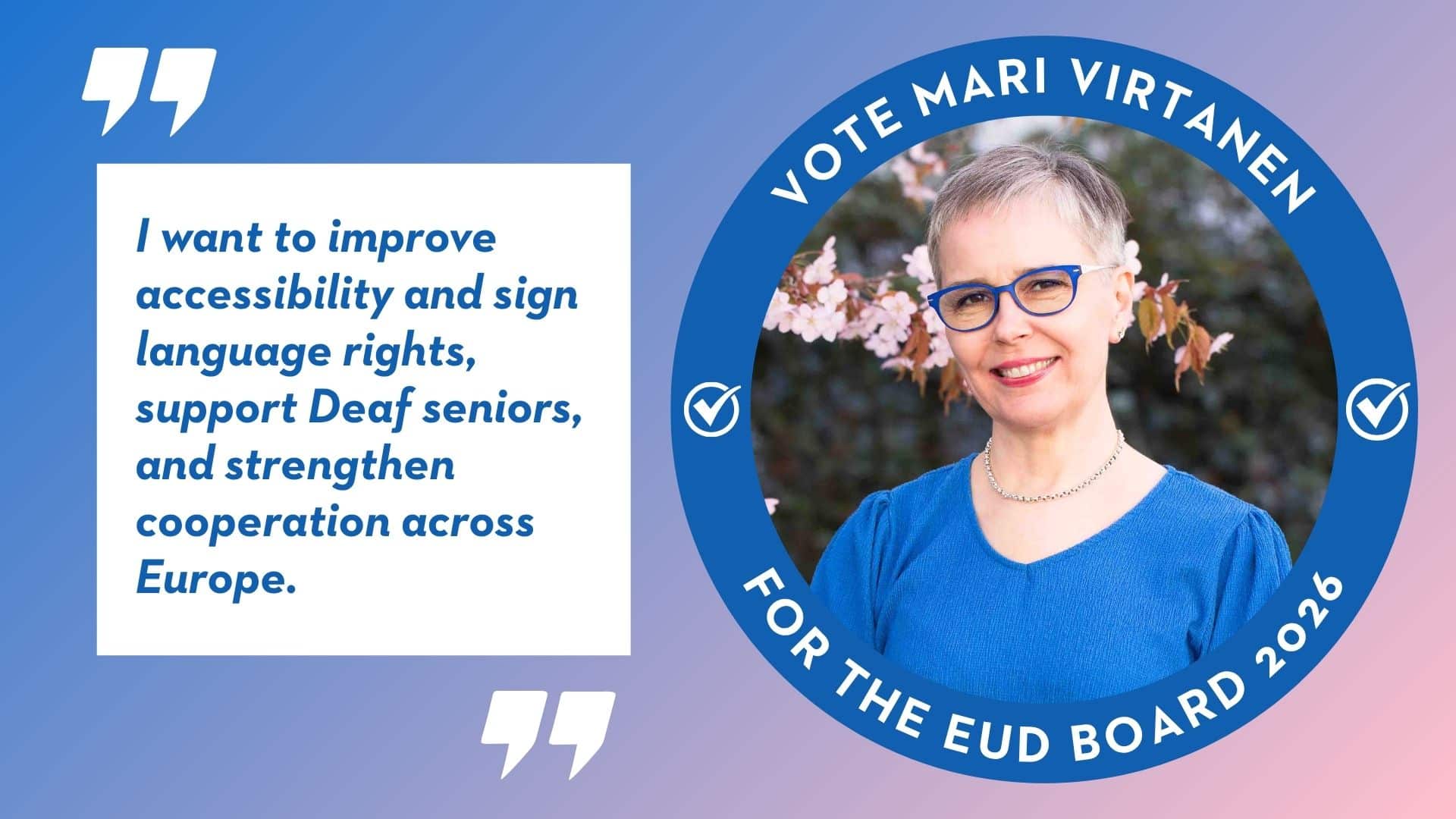 Vote Mari Virtanen for the EUD board 2026